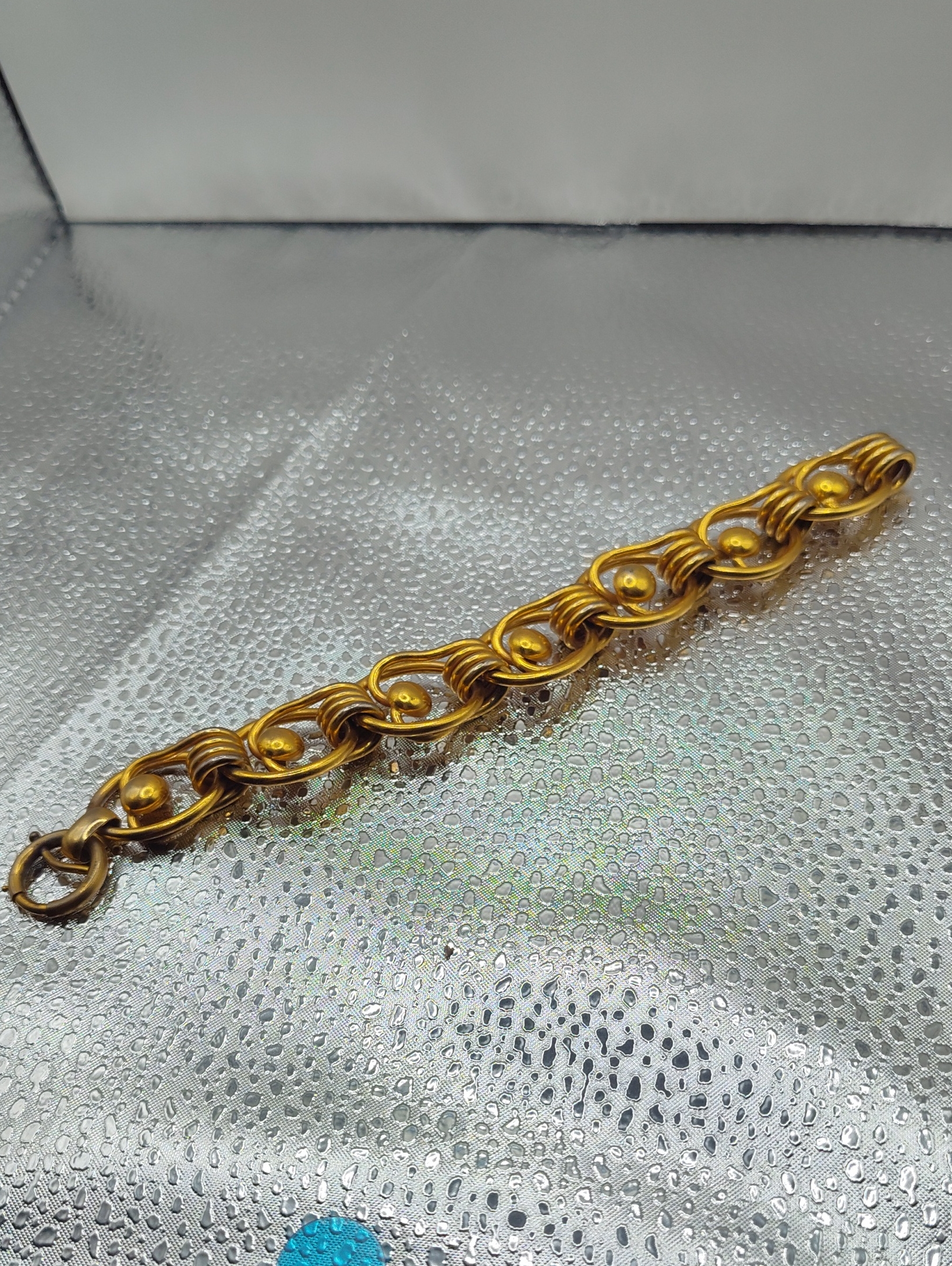 Unisex Industrial Style Heavy Intricate GoldTone Link Bracelet